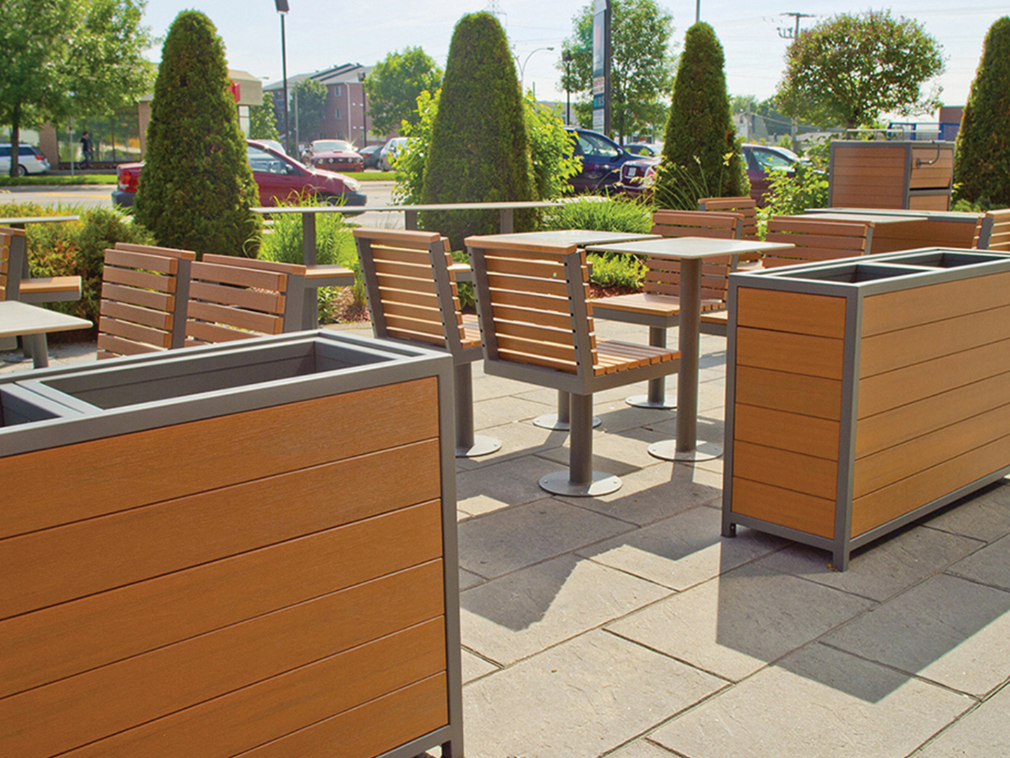 Exterior Restaurant Installation - Custom Dining Furniture - Exterior Restaurant Design - Custom Furniture