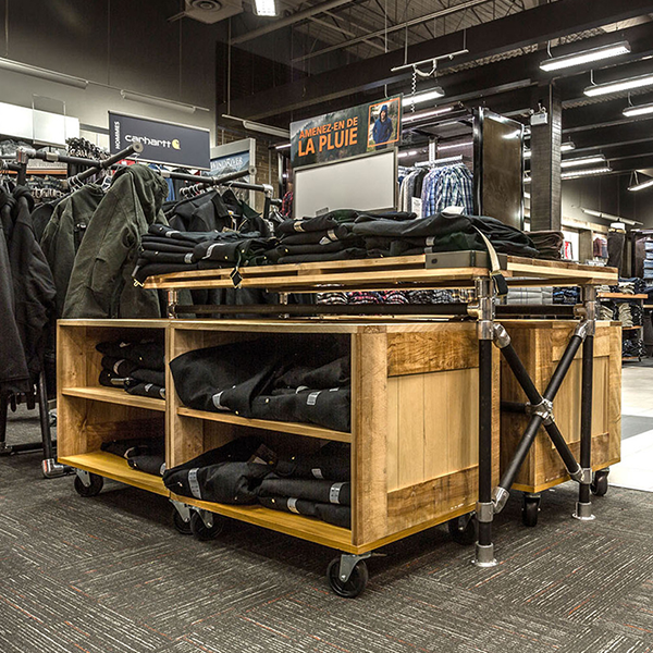 Custom Retail Furniture Mark's Store Design - Custom Retail Furniture - Modular Display Tables