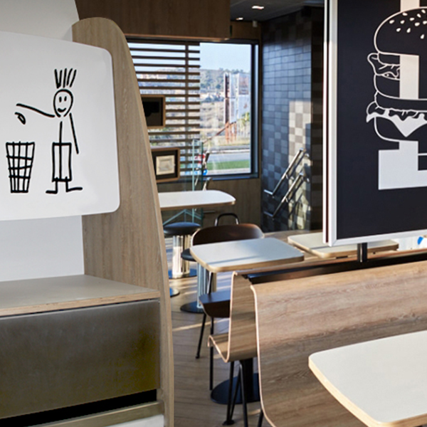 Restaurant Installation - Custom Hospitality Furniture McDonald's Alphabet Restaurant Installation - Custom Hospitality Furniture
