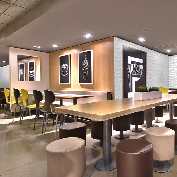 Restaurant Installation - Custom Hospitality Furniture McDonald's Alphabet Restaurant Installation - Custom Hospitality Furniture