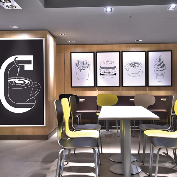 Restaurant Installation - Custom Hospitality Furniture McDonald's Alphabet Restaurant Installation - Custom Hospitality Furniture