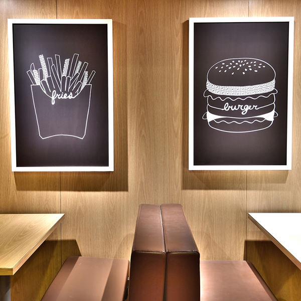 Restaurant Installation - Custom Hospitality Furniture McDonald's Alphabet Restaurant Installation - Custom Hospitality Furniture
