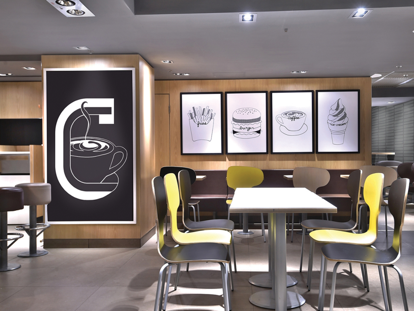 Restaurant Design - Custom Restaurant Furniture - McDonald's Alphabet - Custom Fixtures - Custom Furniture