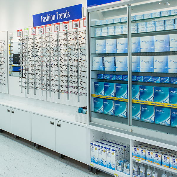 Custom Optical Furniture Walmart Store Design - Custom Optical Display for glasses and contact lenses
