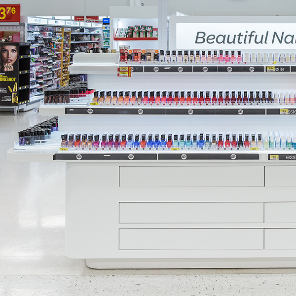 Walmart Store Design - Custom Cosmetics Display Beauty Bar / Nail Bar Display