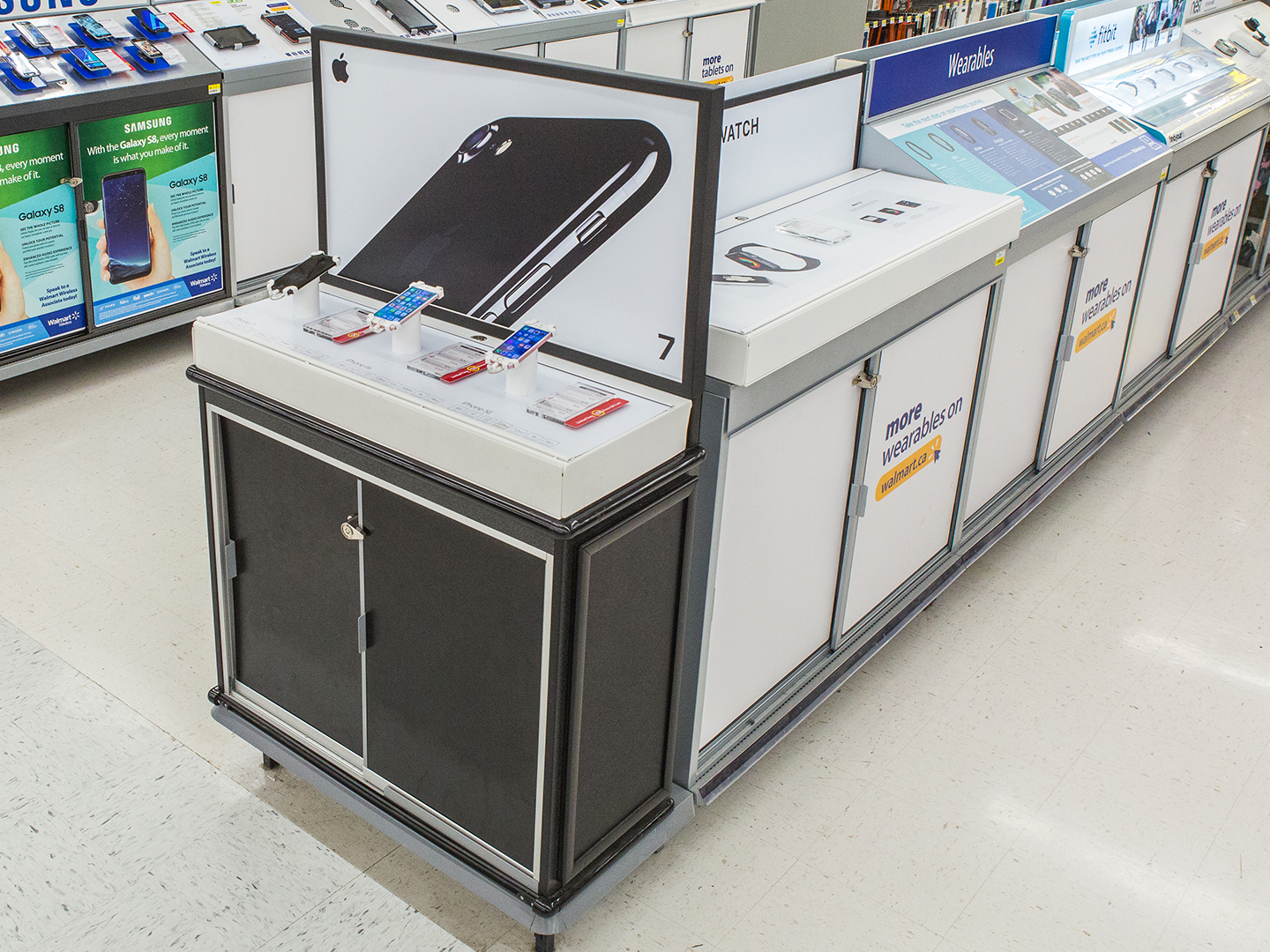 Walmart Store Design - Retail Electronics Lock-up Cabinet Endcap - Electronics Lock-Up Cabinet - Lock-up Cabinet