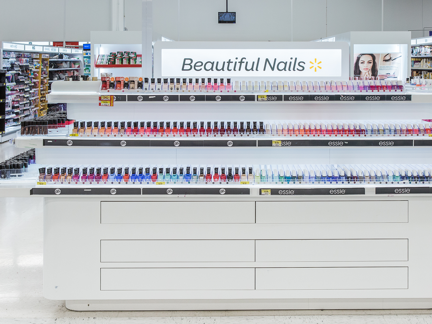 Walmart Store Design - Custom Cosmetics Display Beauty Bar - Nail Bar Display - Cosmetic Display - Retail Makeup Display