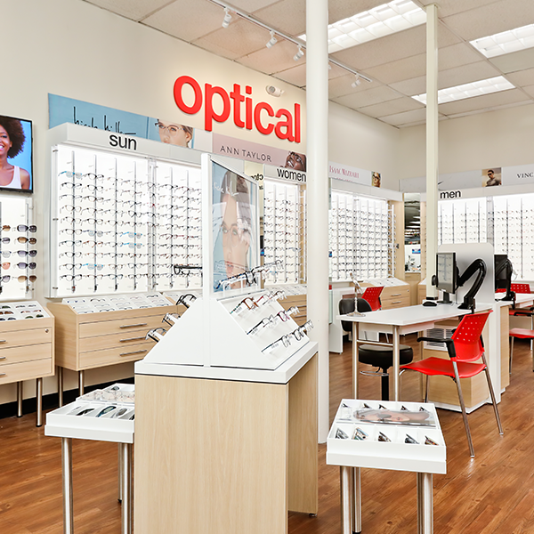 Custom Optical Displays CVS Store Design - Custom Optical Display - Standalone Glasses Display Kiosk and Table