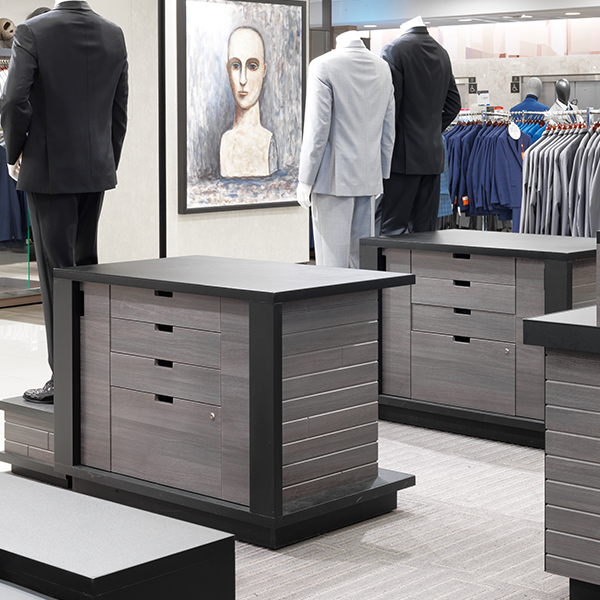 Custom Shop-in Shop Furniture (Fashion) Tuxshop Store Design - Custom Display Fixture Shop-in-Shop with Manequin Display and Storage