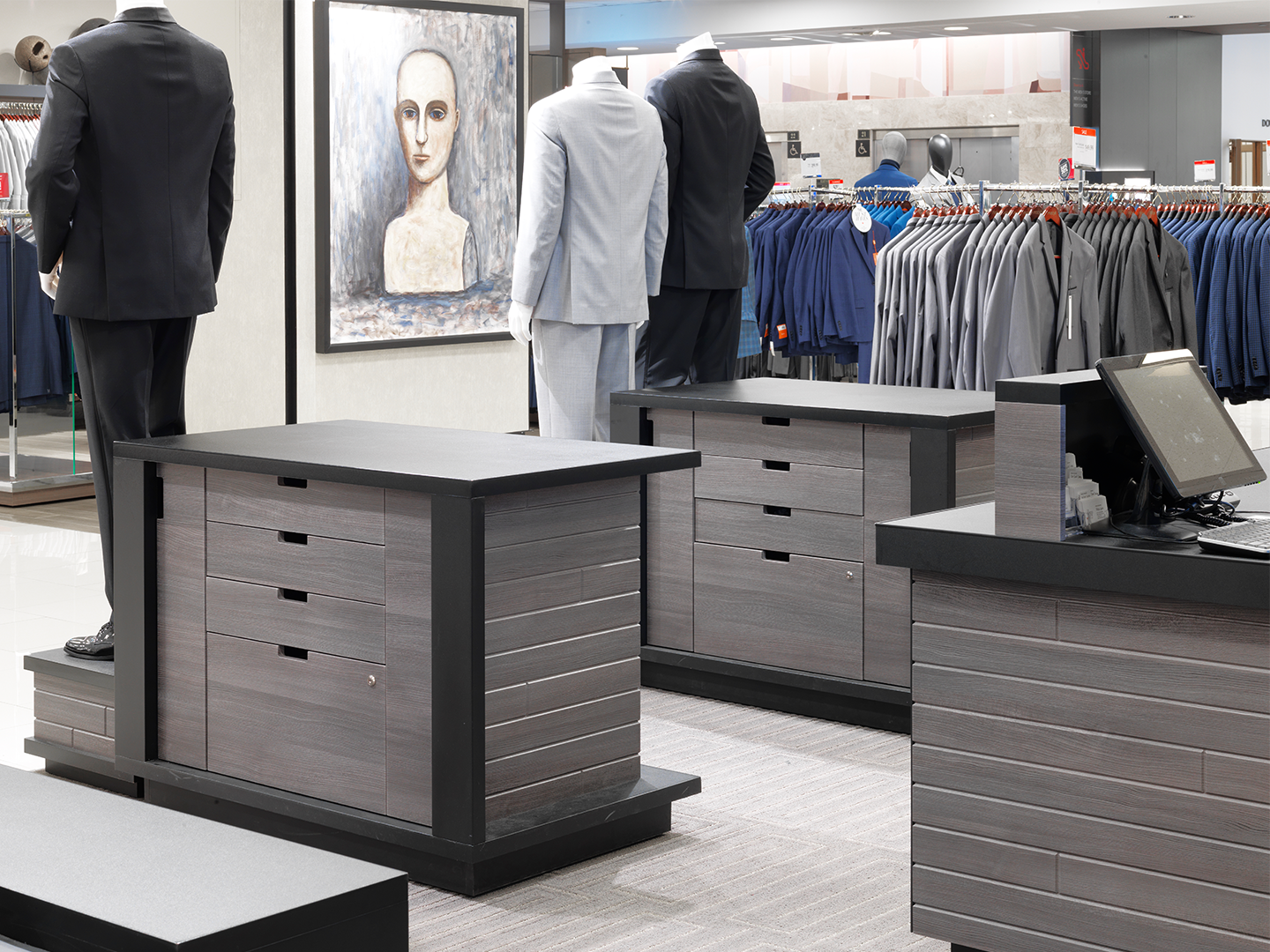 Tuxshop Store Design - Custom Display Fixture Shop-in-Shop - Mannequin Display - Storage Display - Shop-in Shop - Display Fixtures - Retail