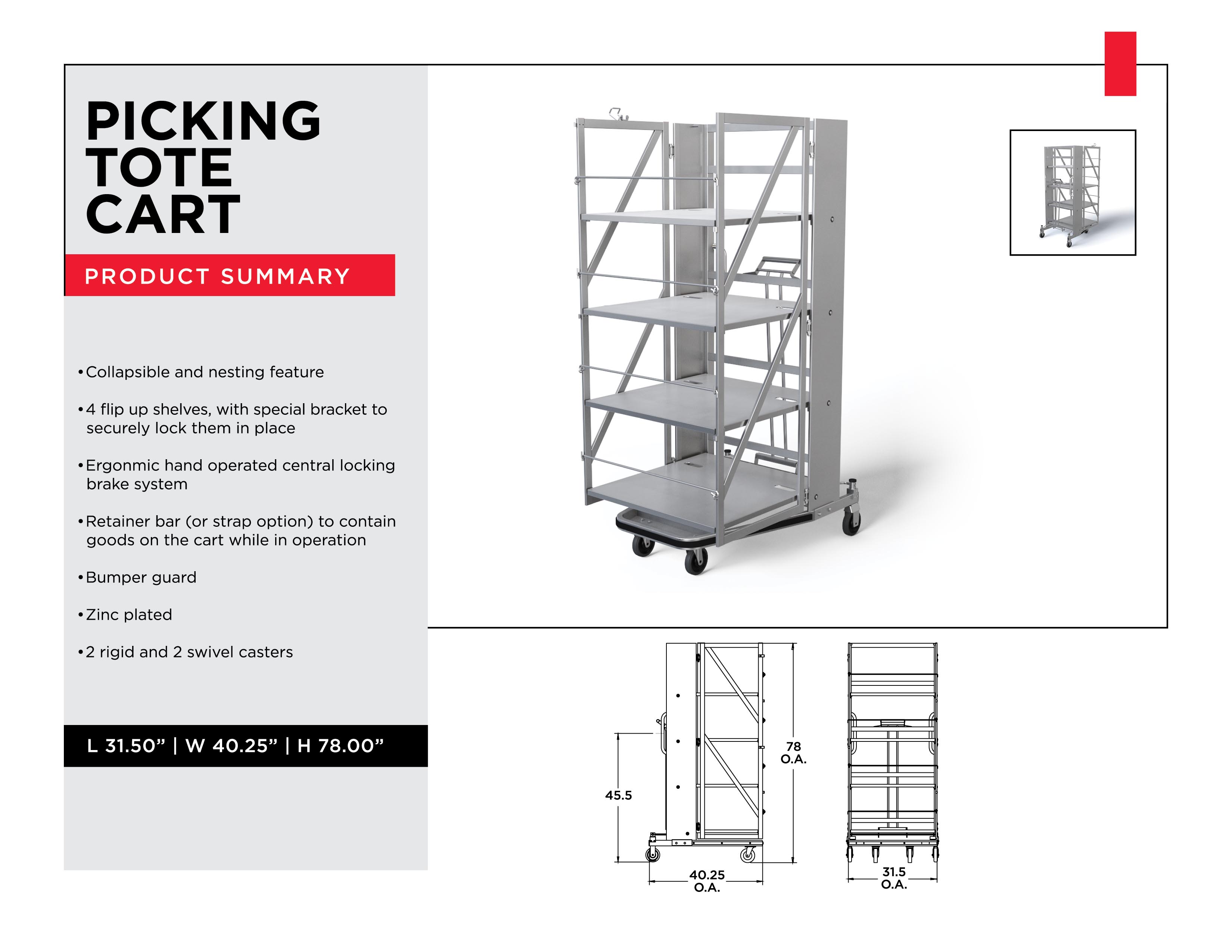 Inventory Distribution Management - Picking tote cart - Material Handling Solutions - Material Handling Equipment - Material Handling