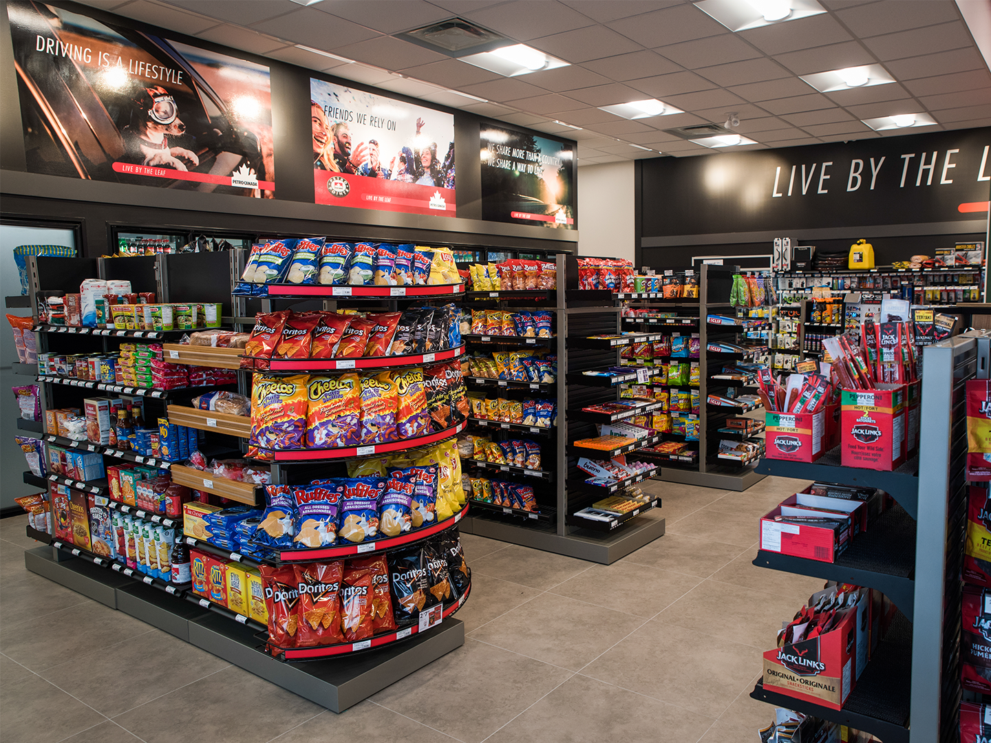 Petro Canada - Custom Merchandising Display - Snacks Display Shelves - C-Store Display - Convenience Store Shelving