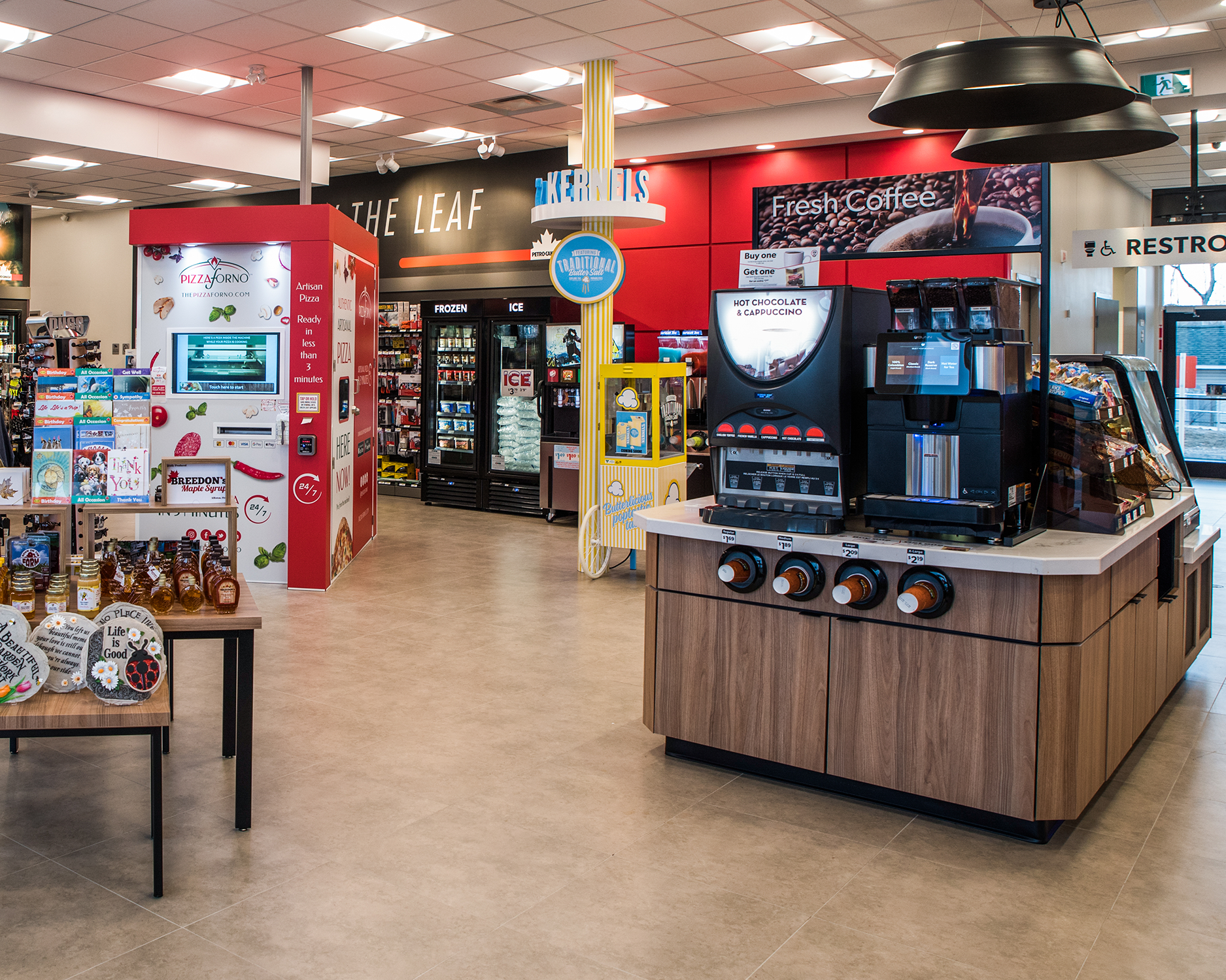 Custom C-Store Furniture Petro Canada C-Store Design - Snack-Bar, Drinks sration