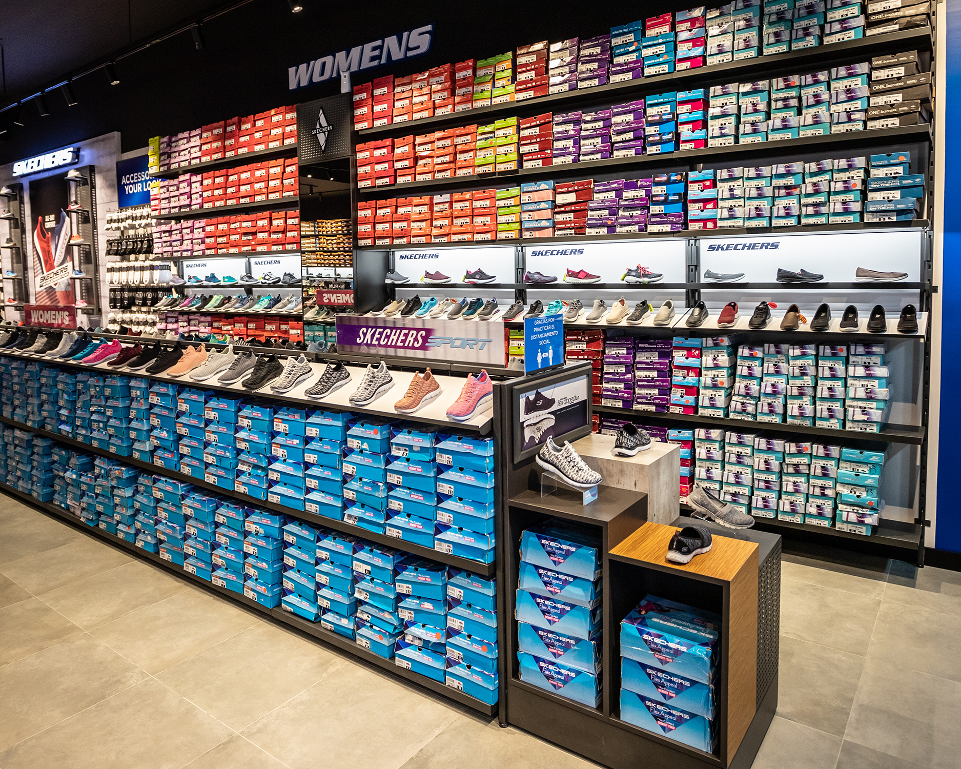 Custom Retail Furniture Skechers Store Design - Shoe Racks and Shoe Display