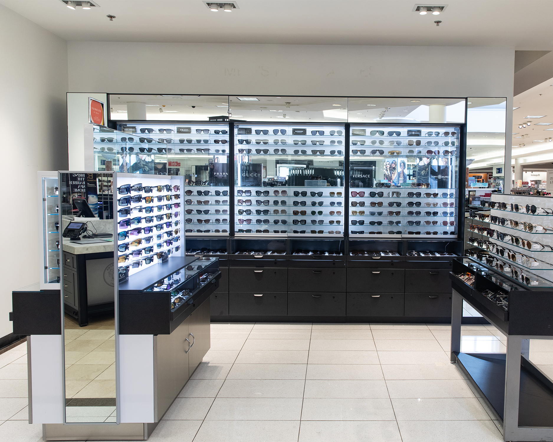 Custom Sunglasses Display Belk Store Design - Sunglasses Gondola Displays
