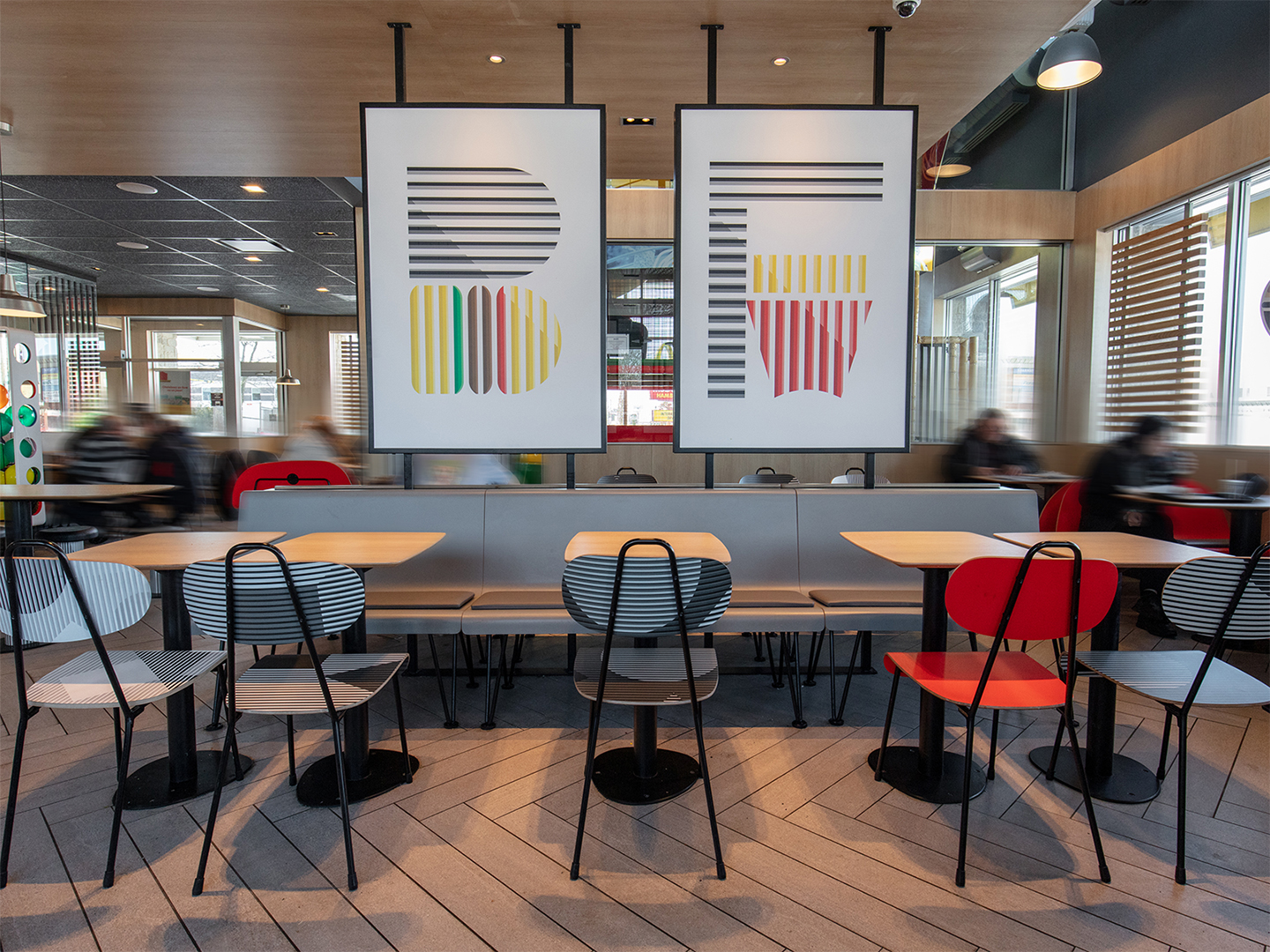 Restaurant Design - Custom Restaurant Furniture - McDonald's Geometry - Custom Fixtures - Custom Furniture