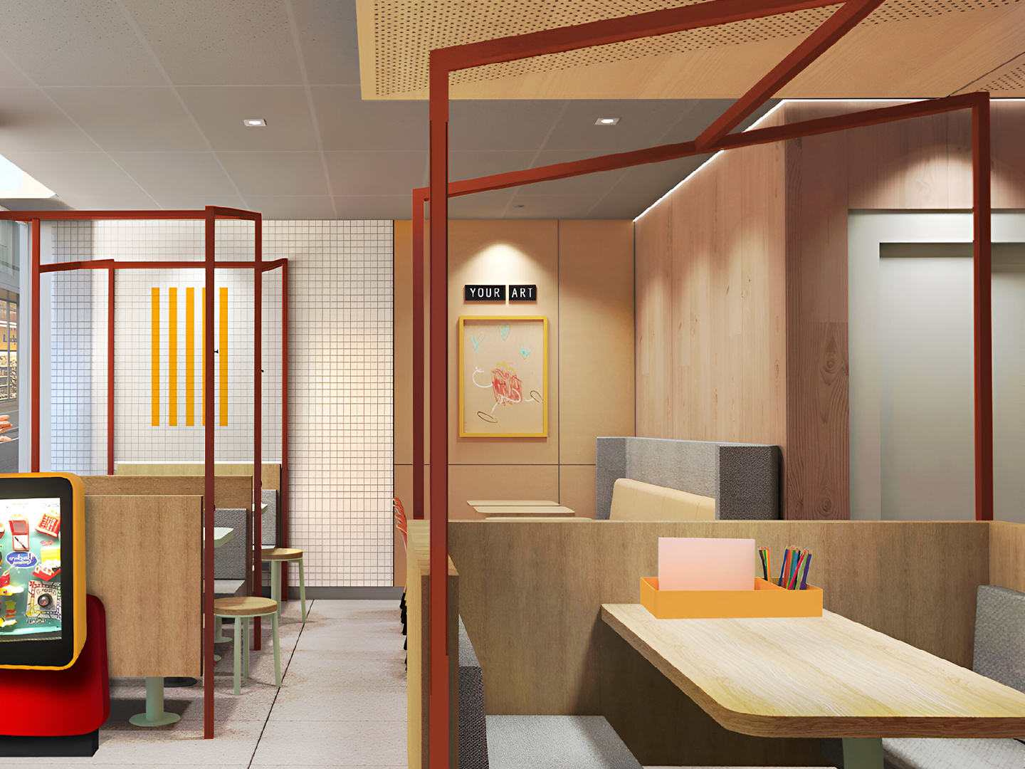 Restaurant Design - Custom Restaurant Furniture - McDonald's Human Comfort - Custom Fixtures - Custom Furniture - Restaurant Industry