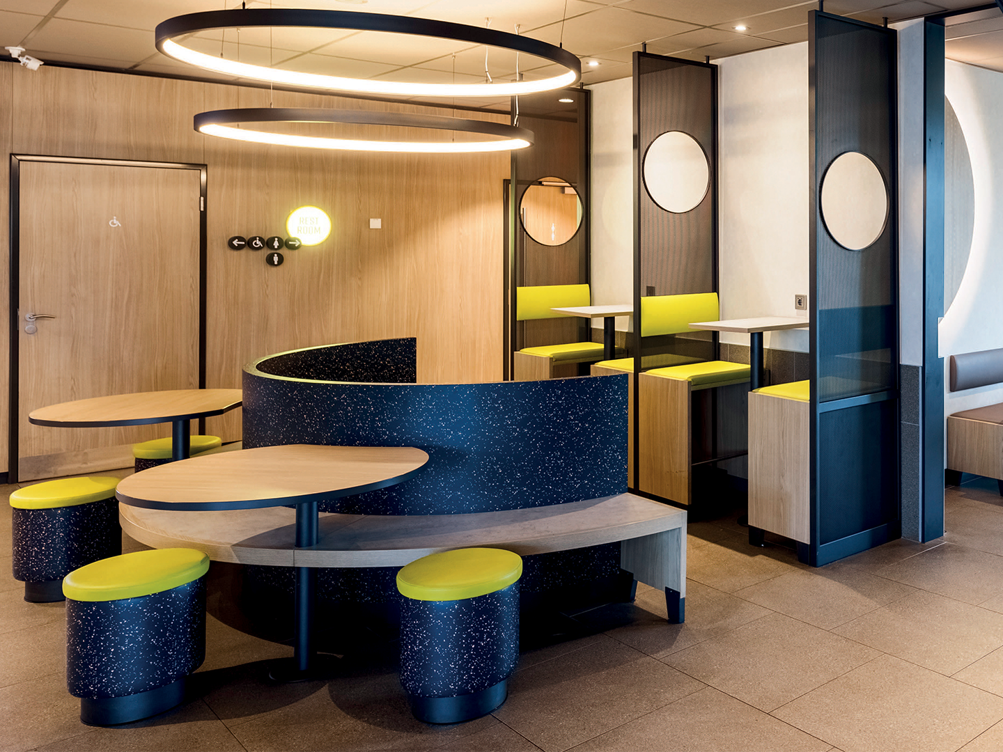 Restaurant Design - Custom Restaurant Furniture - McDonald's Luna - Custom Fixtures - Custom Furniture - Restaurant Industry